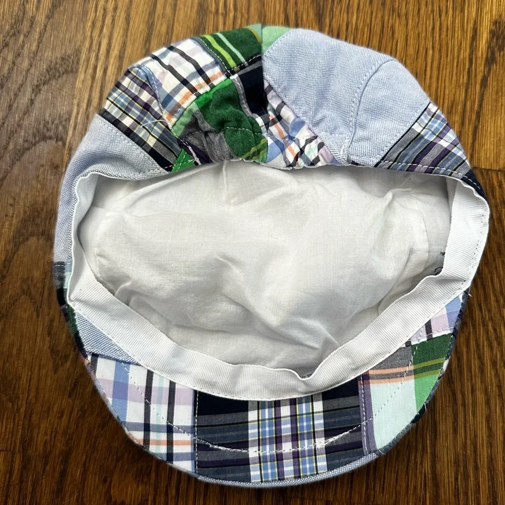 Janie and Jack patchwork plaid newsboy cap, size 6-12M